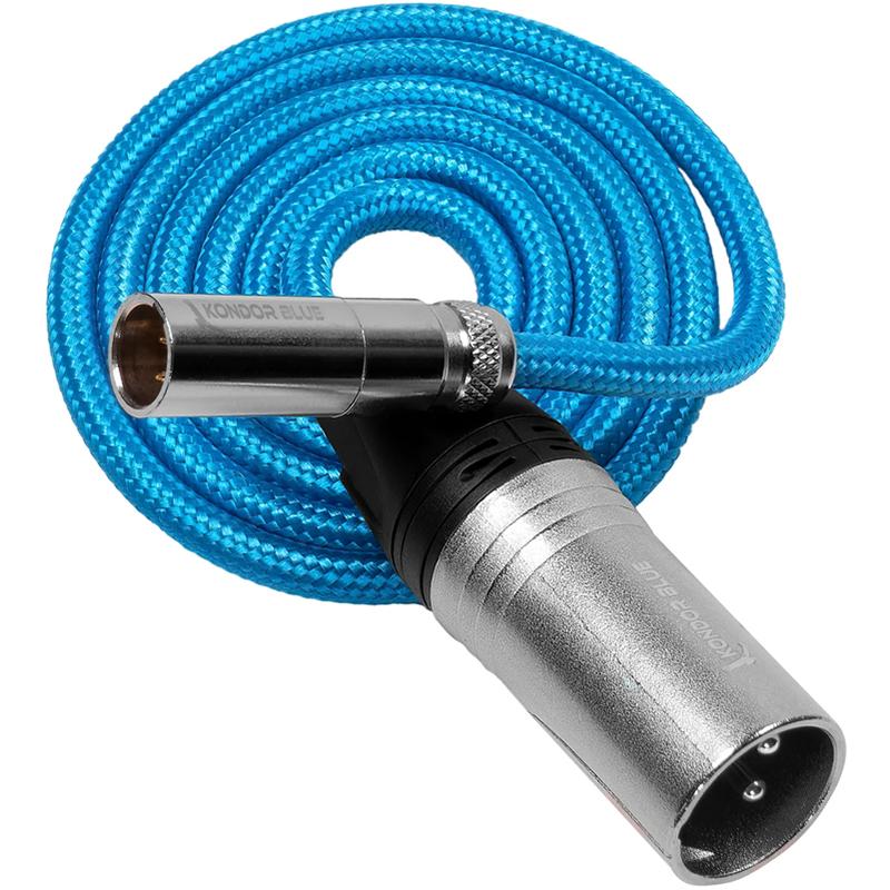 Kondor Blue Mini XLR Male to XLR Male (3ft) Blue Braided